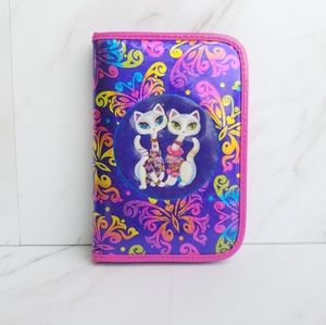 VTG Y2K Lisa Frank Mini Zipper Binder 2 Glittery